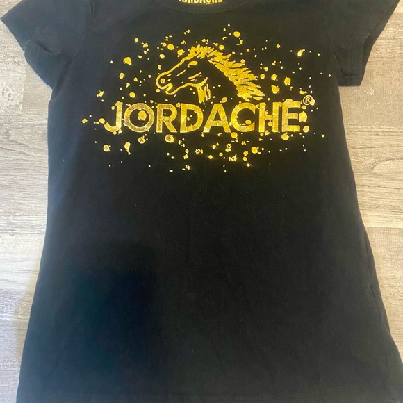 Jordache horse gold black tee - Picture 2 of 7